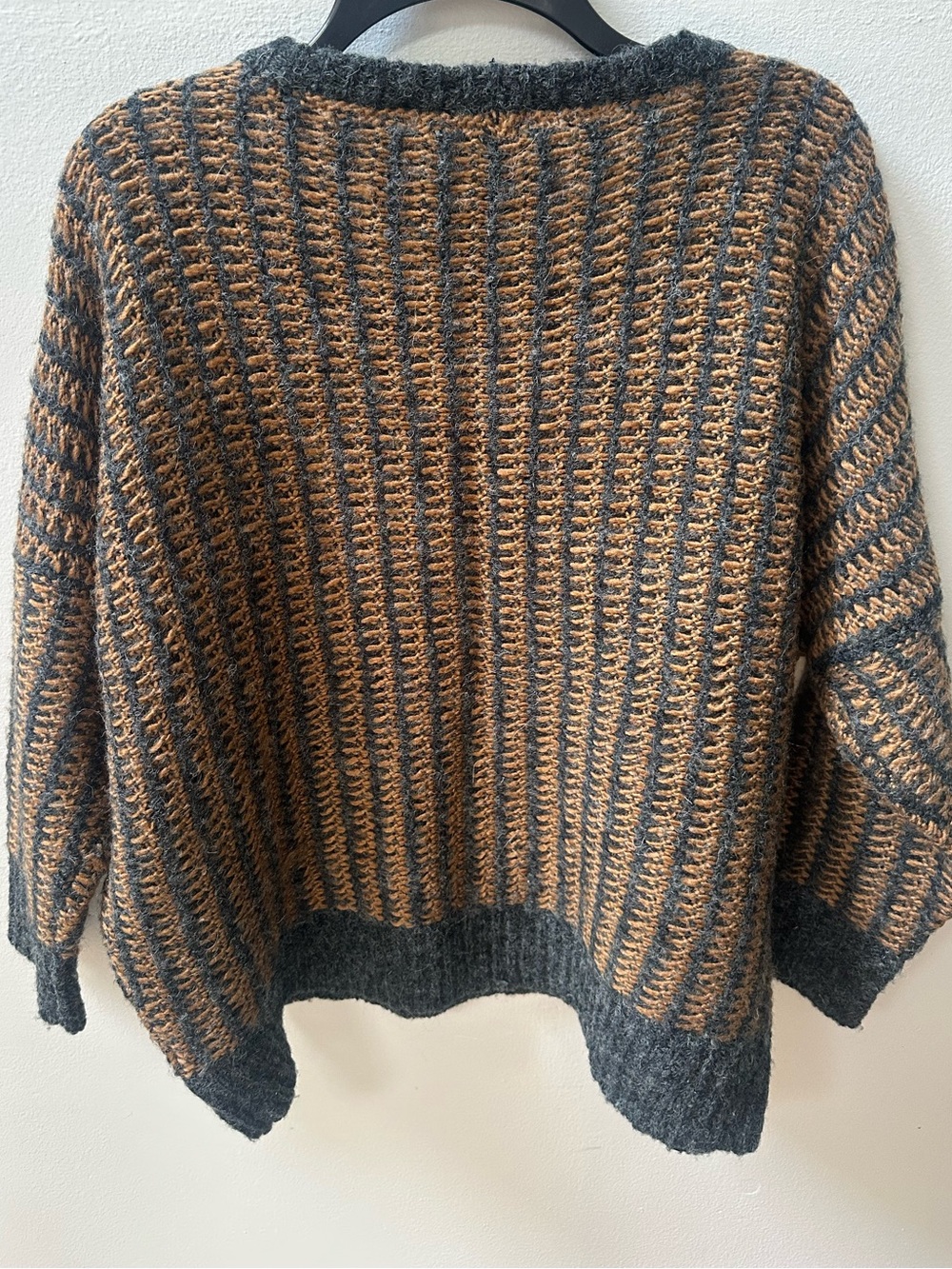 Kerisma Wool Blend Chunky Ribbed Oversized Sweater S/M Brown Gray - Picture 2 of 5